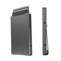 Thumb Swipe Wallet Gun Metal with Money Clip Minimalist Wallet for Men, Low Profile Aluminum Credit Card Holder with RFID Blocki