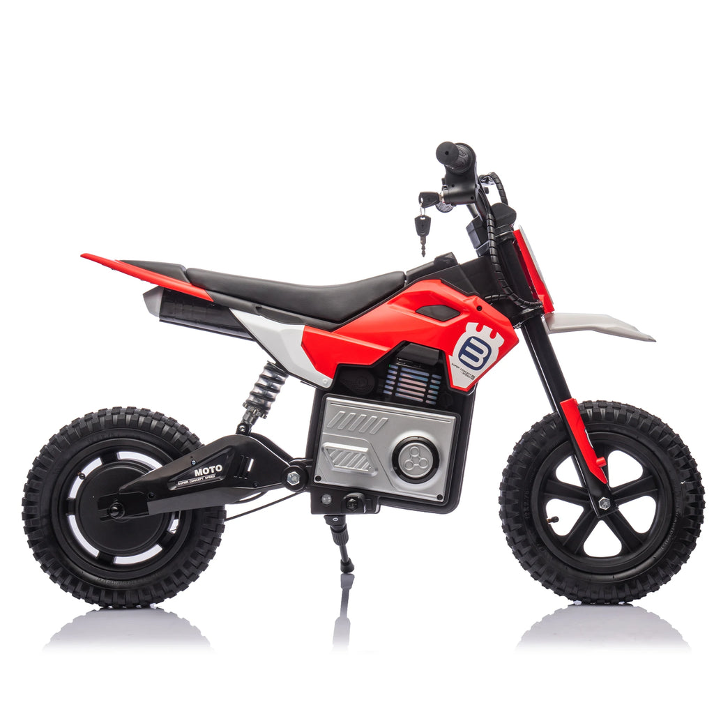 24V 200W Electric Motorcycle, 3.11-9.32MPH Max Speed, Rear Shock Absorber, LED Light, Bluetooth & Music