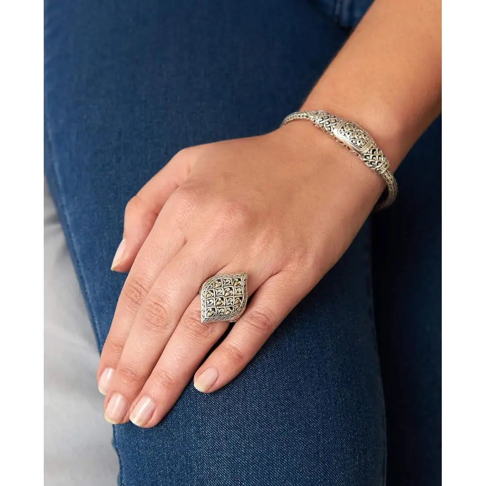 Sterling Silver 925 Bali Dragon Bone Tulang Naga Borobudur Wheat Chain Bracelet