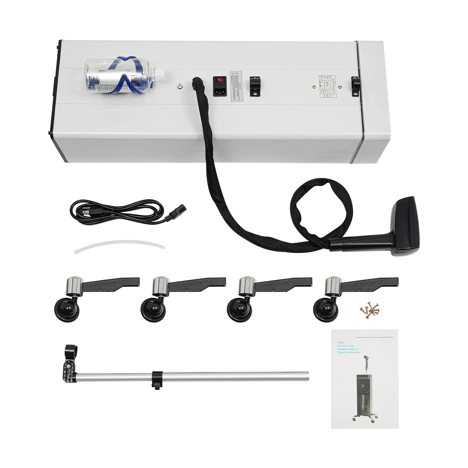 Standing Hair Steamer Machine with 10-Level Nano Mist & Timer, Salon Hair Steamer for Deep Conditioning, Color Treatment