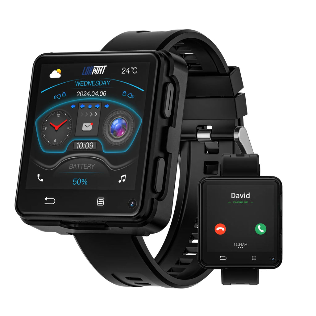 LOKMAT New APPLLP 2 MAX Dual Camera Android 11 Watch Phone Wifi Videos Calls Smart Watch Network Detachable Strap Mini Phone