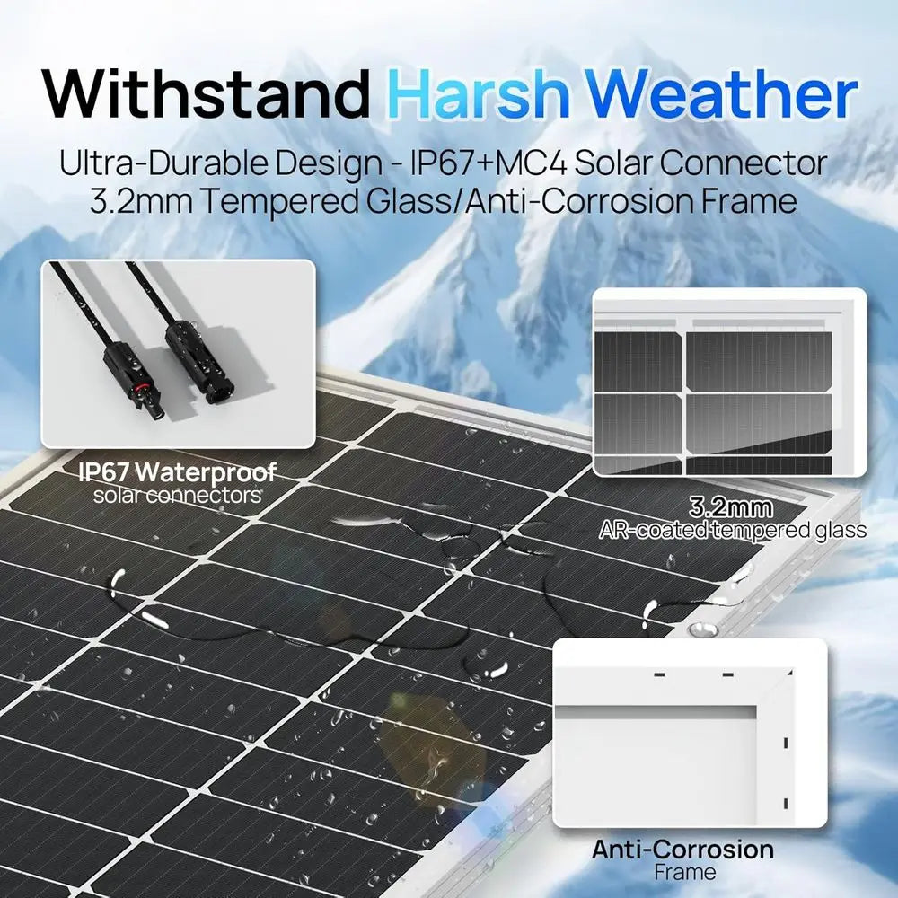 Solar Panels 4pcs 100 Watt 18V Monocrystalline Solar Panel Module for Off Grid PV Power for Home, Camping, Boat, Shed Farm, RV,1