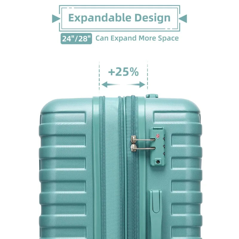6 Piece Hardside Expandable Luggage Set with Duffel Bags Spinner Wheels