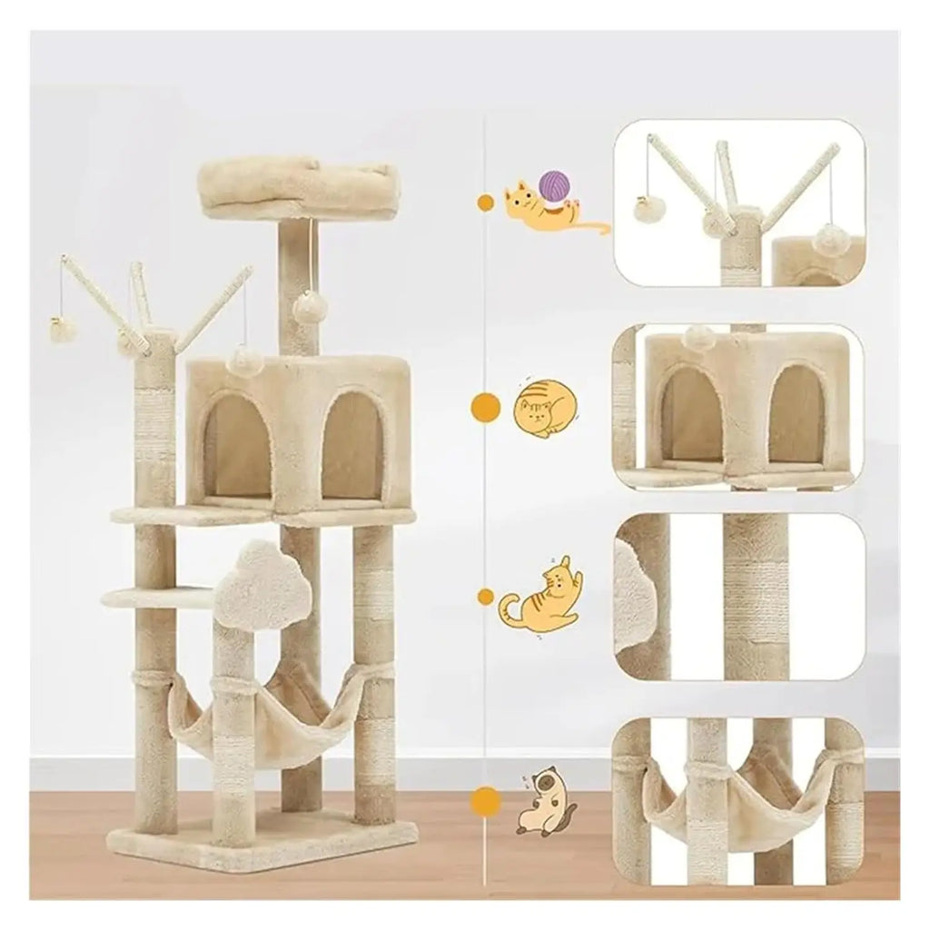 cat Tower, Cat Climbing Frame Nest with Integrated Shelf Vertical Tree Toy Jumping Platform for Cats ，pet Supplies, Customized