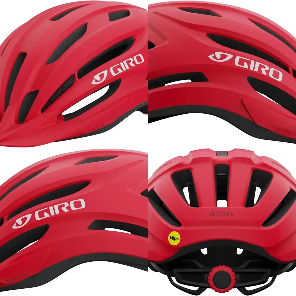 MIPS II Adult Cycling Helmet - Matte Bright Red/White, Size UA (54-61 cm)