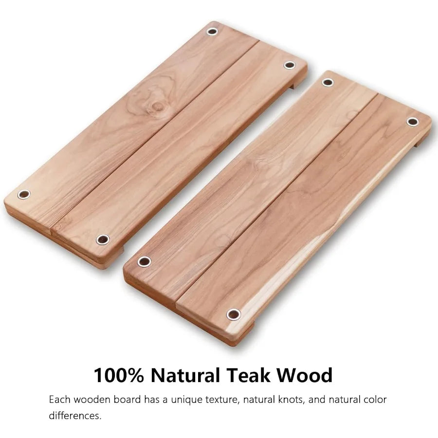 Teak Wooden Swing Outdoor Wood Tree Swing Seat for Adults Backyard Columpio Swing Set Height Adjustable 16.7x7inch