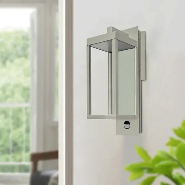 Inowel Motion Sensor Outdoor Wall Light Integrated LED Porch Light with Clear Glass Shade 22529