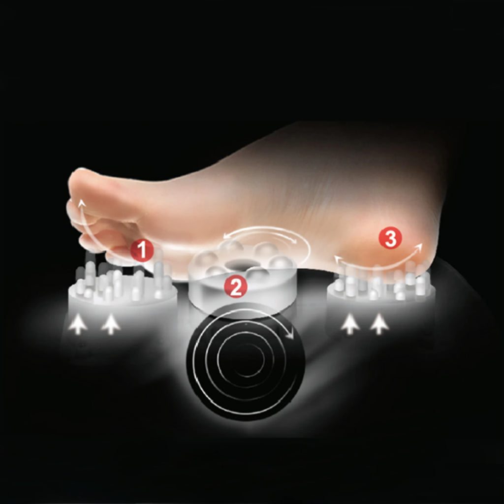 Foot Massager Finger Air Pressure Electric Shiatsu with Roller Kneading Heat Therapy Air Compression Vibration Massage