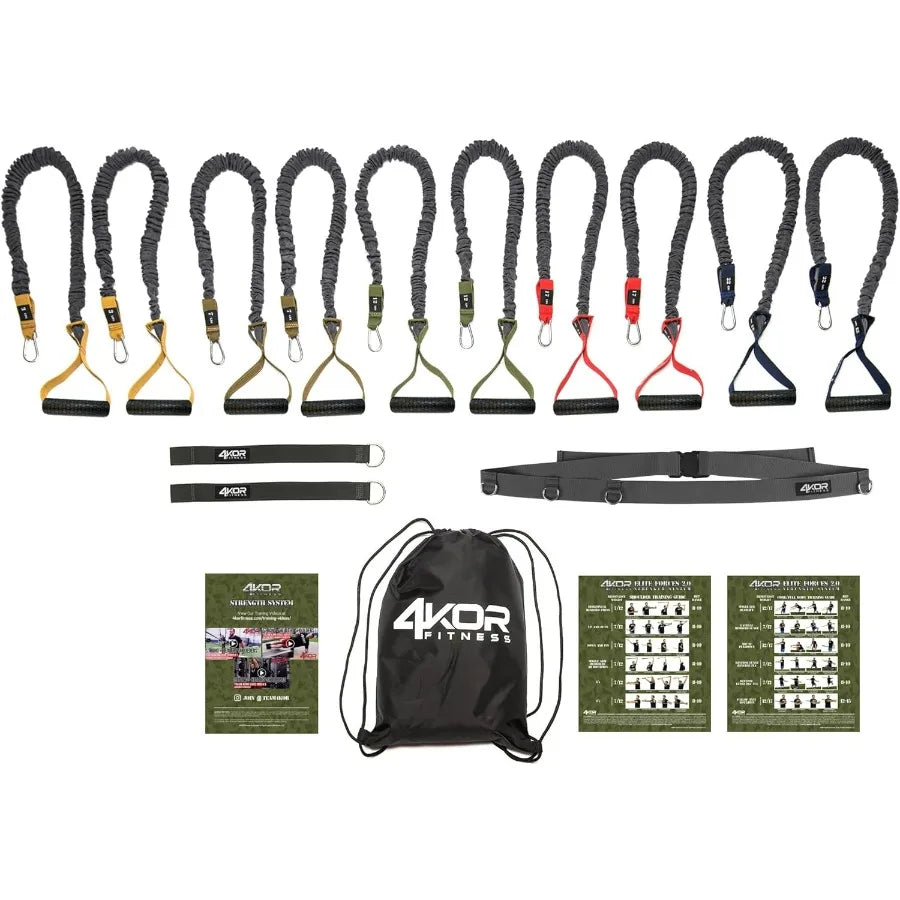 Cross Anchor Shoulder Performance Training System. Resistance Cords with Handles and Dynamic Workout Guide. Exercise Bands with