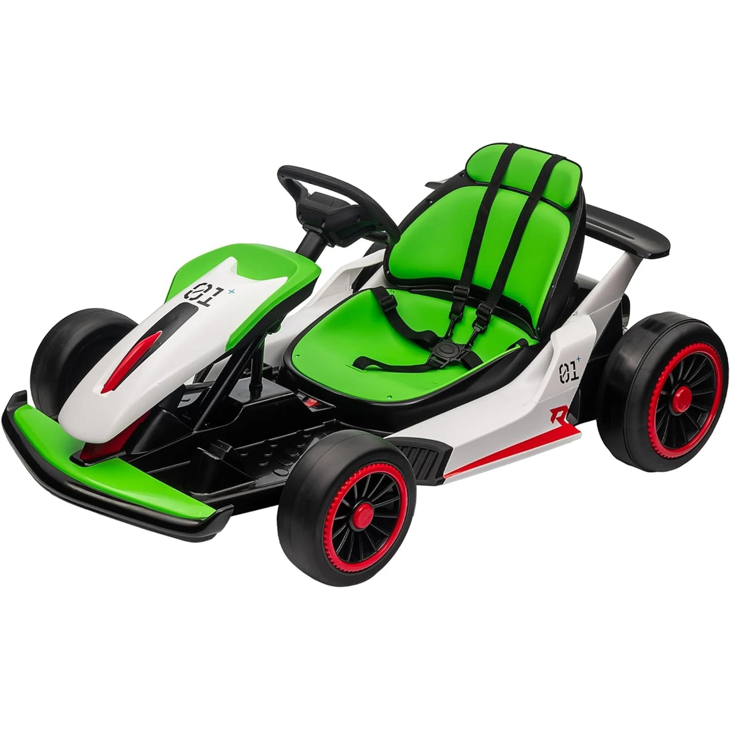 Go Kart, Electric Drift Kart Car with 24V 7Ah Outdoor Ride On Toy 2 * 200W Motor, 8.1 MPH, LED Lights 6-12 Years