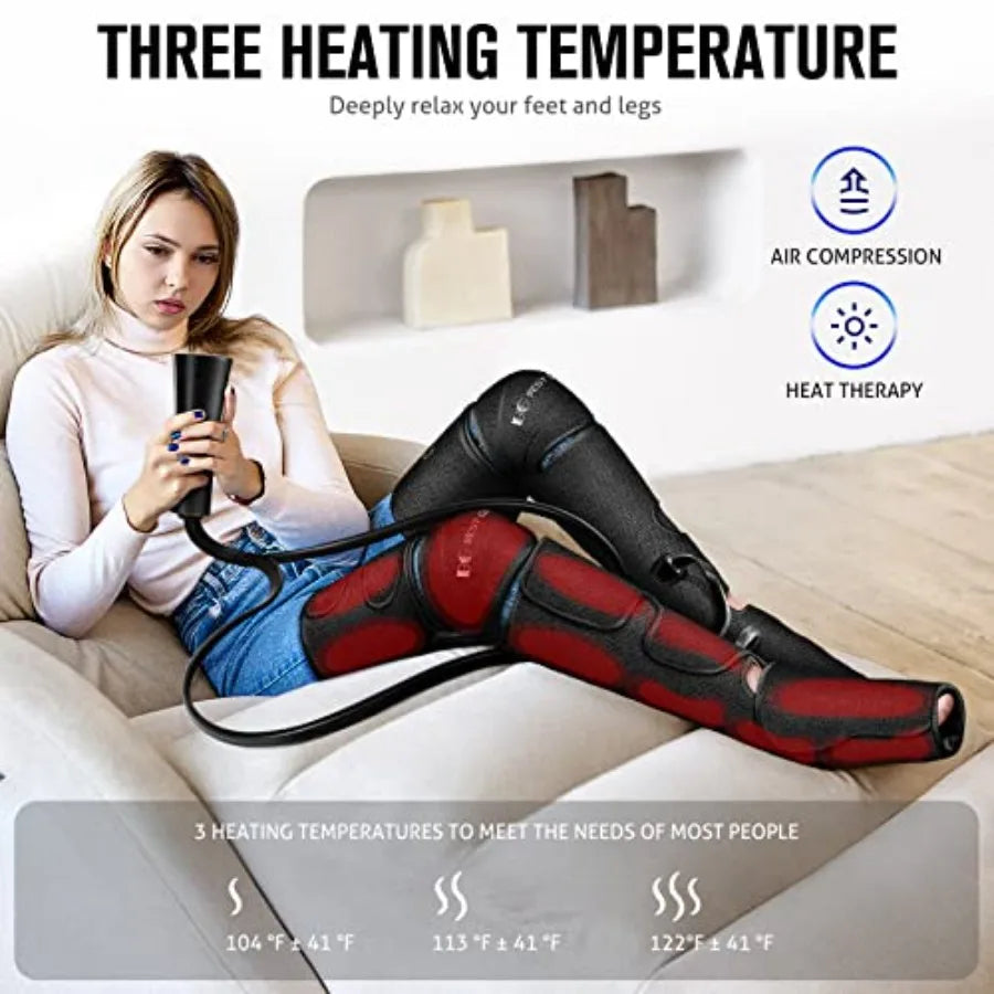 Air Compression Leg Massager with Heat for Relaxation and Recovery Perfect Gift for Mom Dad Men Women Loved Ones Ideal for Chri