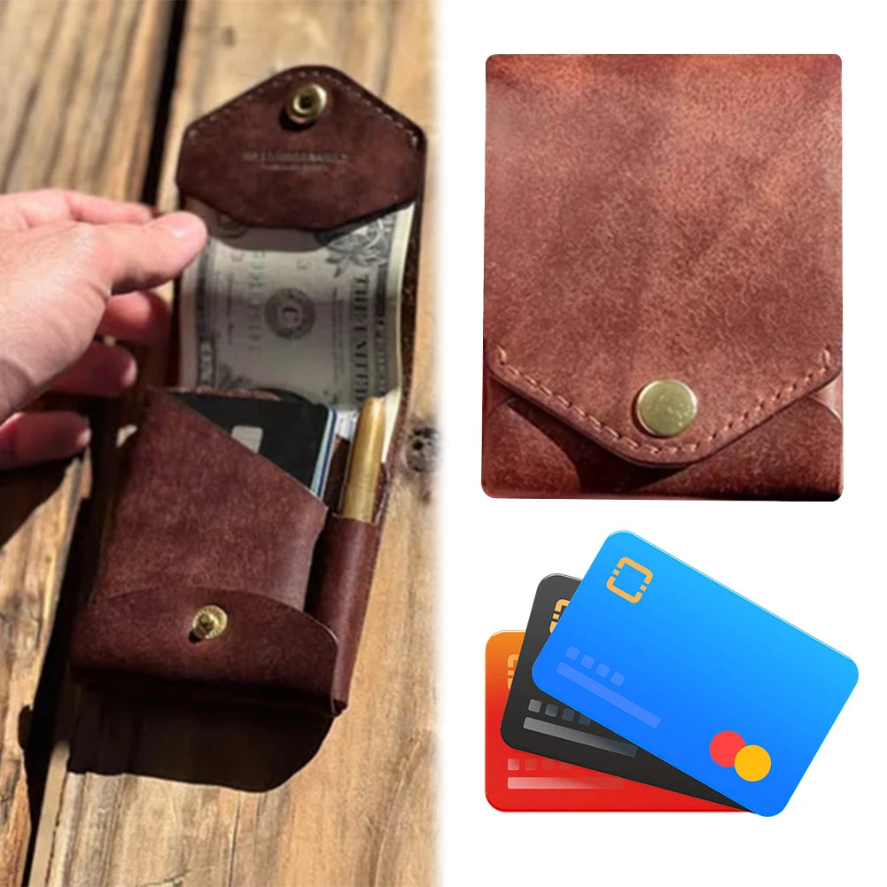 Money Wallet with Built-in Pen Slot ID Card Clip Case with Money Pocket Slim Minimalist Wallet for Graduation Gift and Daily Use