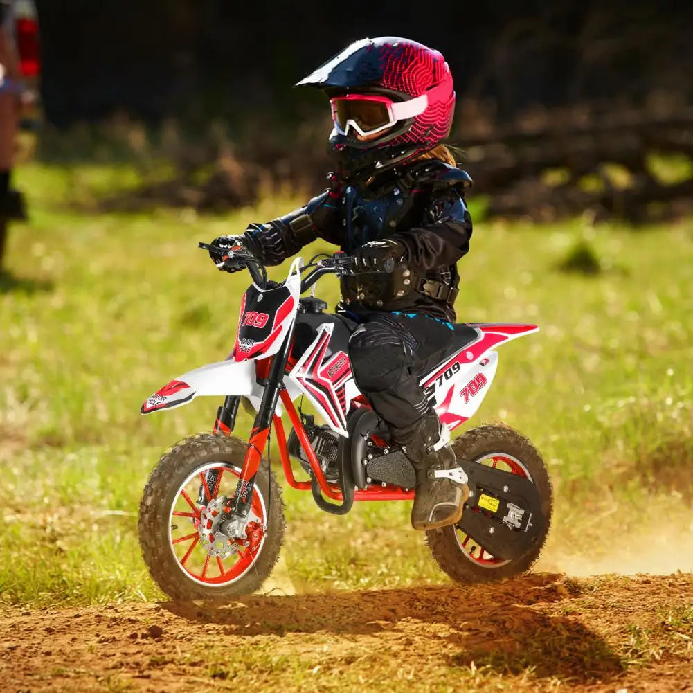 49cc 2-Stroke Kids Dirt Bike Gas Power Motocross Moto Bikes Child Vehicle Motorcycle Racing Max Speed 30KM/H (Red)