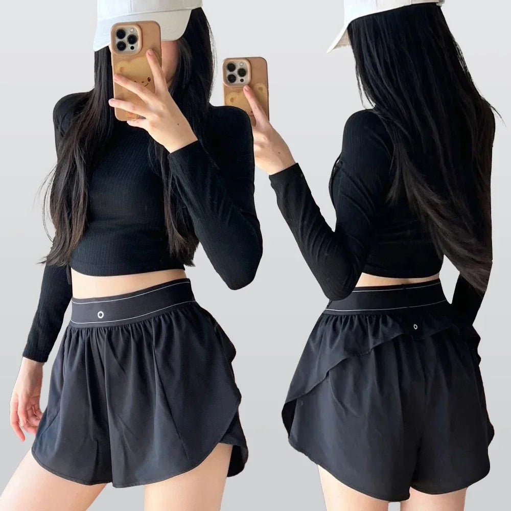 Women's Summer Workout Shorts High Waist Quick-Dry Gym Shorts with Elastic Waistband Breathable Running Yoga Shorts