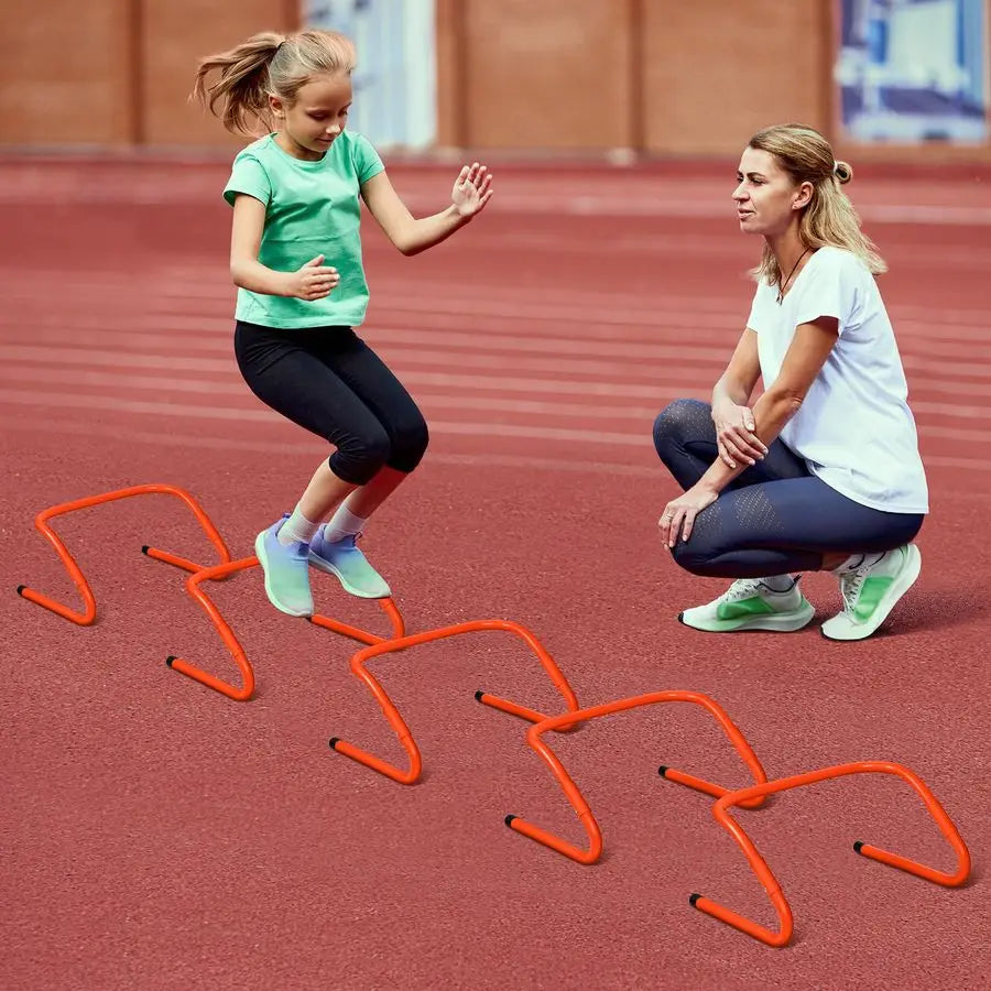 Agility Training Equipment 5 Adjustable Hurdles, 6 Soccer Agility Poles, 2 Agility Ladder, 10 Cones, Jump Rope