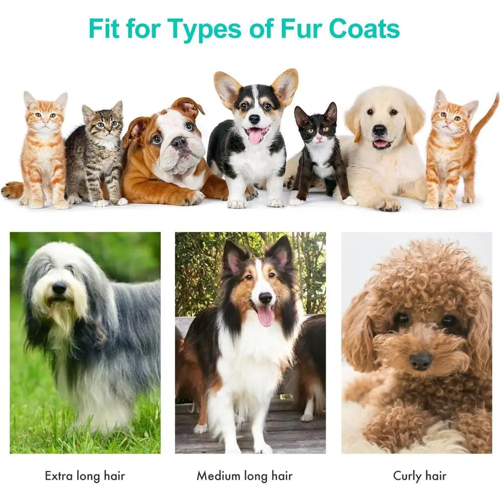 Pet Grooming Kit & Vacuum Suction for 99% Pet Hair Removal, Professional Clippers with 5 Grooming Tools for Dogs and Cats