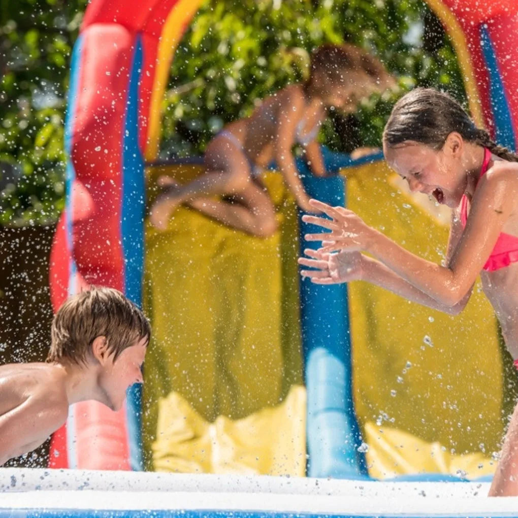 Inflatable Swimming Pool Blow Up Family Kiddie Pool for Kids Adults Babies Toddlers Outdoor Garden Backyard, Rectangle