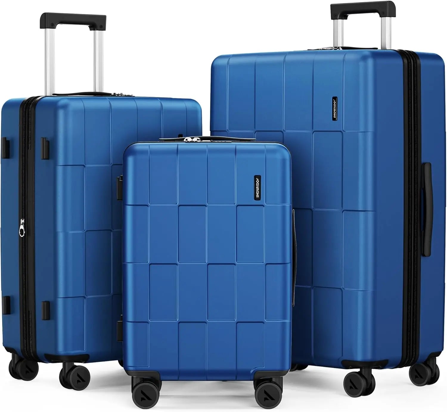 Luggage Sets 3 Piece Hardside Expandable Lightweight PC Suitcase Sets with Double Spinner Wheels TSA Lock, Sea Blue