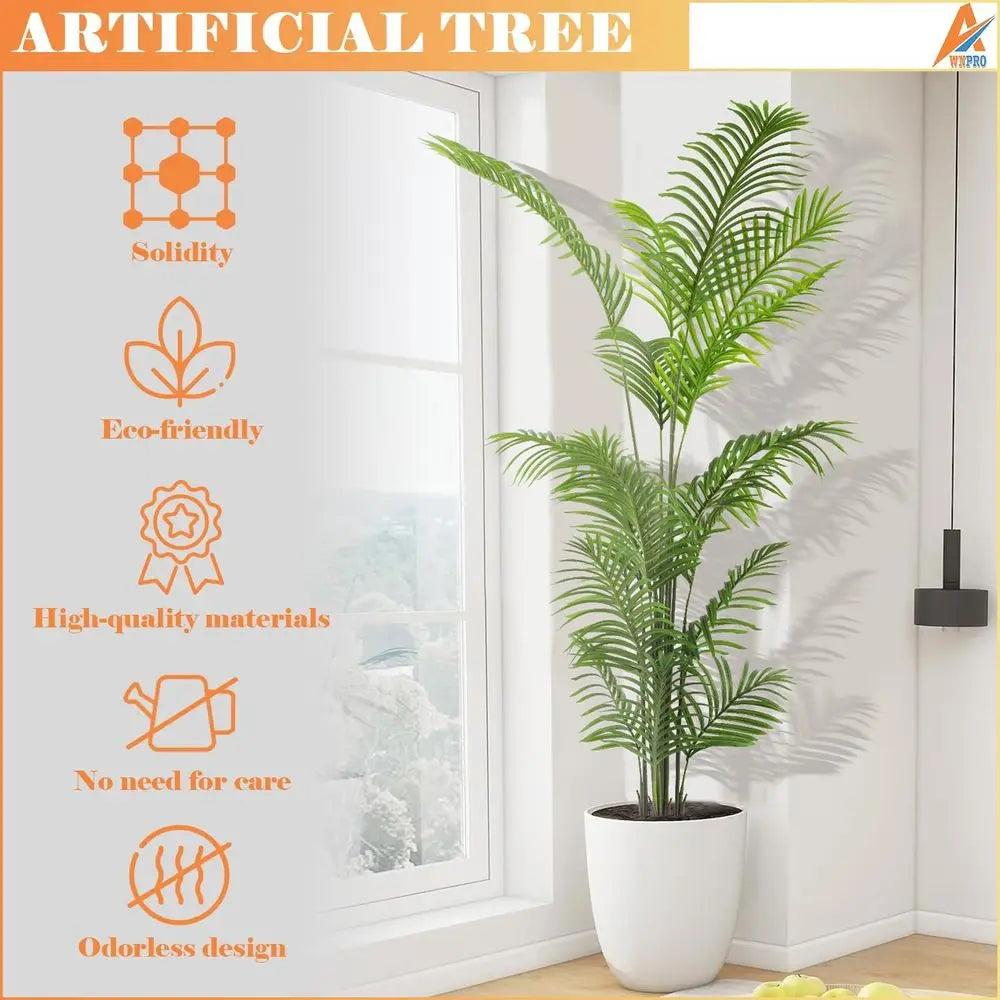 Artificial Areca Palm, Indoor Simulation Plants, Fake Areca Palm for Home Decor, Large Tall Tree, Indoor Decorative Plants and P