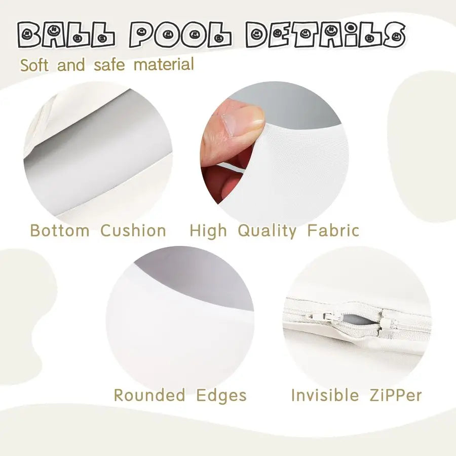 Ball Pit for Kid, Kids Soft Ball Pit,Kiddie Balls PoolIdeal Gift Toys for Children, 47 Inch,OffWhite