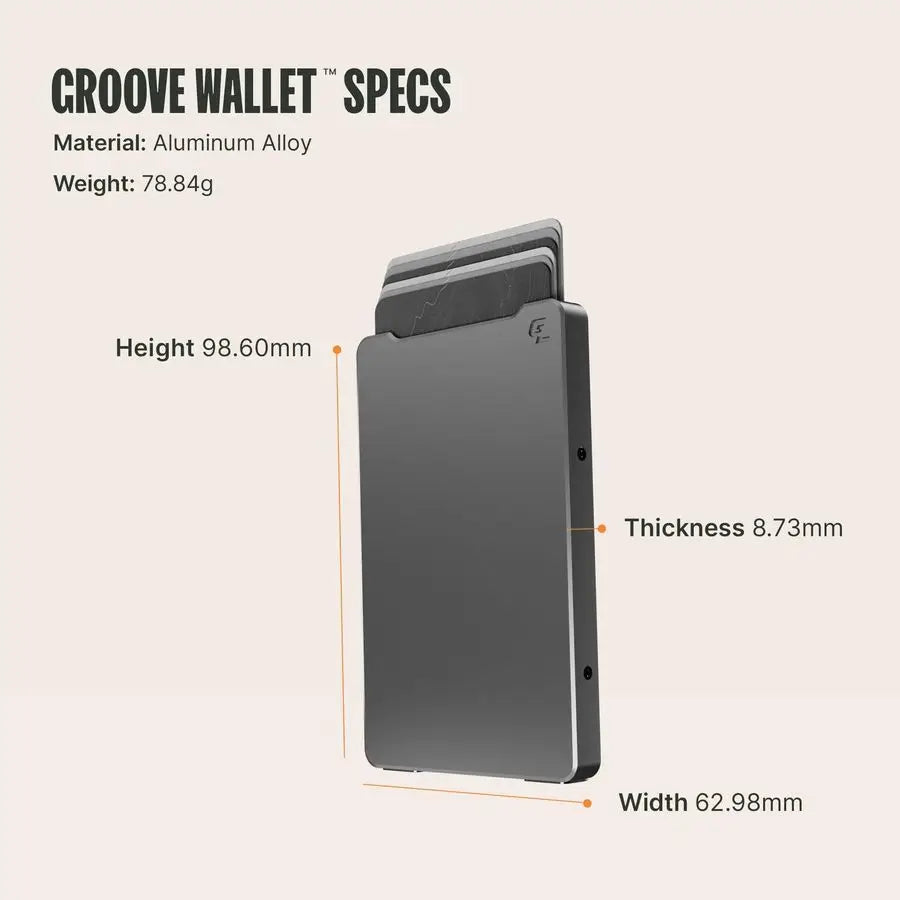 Thumb Swipe Wallet Gun Metal with Money Clip Minimalist Wallet for Men, Low Profile Aluminum Credit Card Holder with RFID Blocki