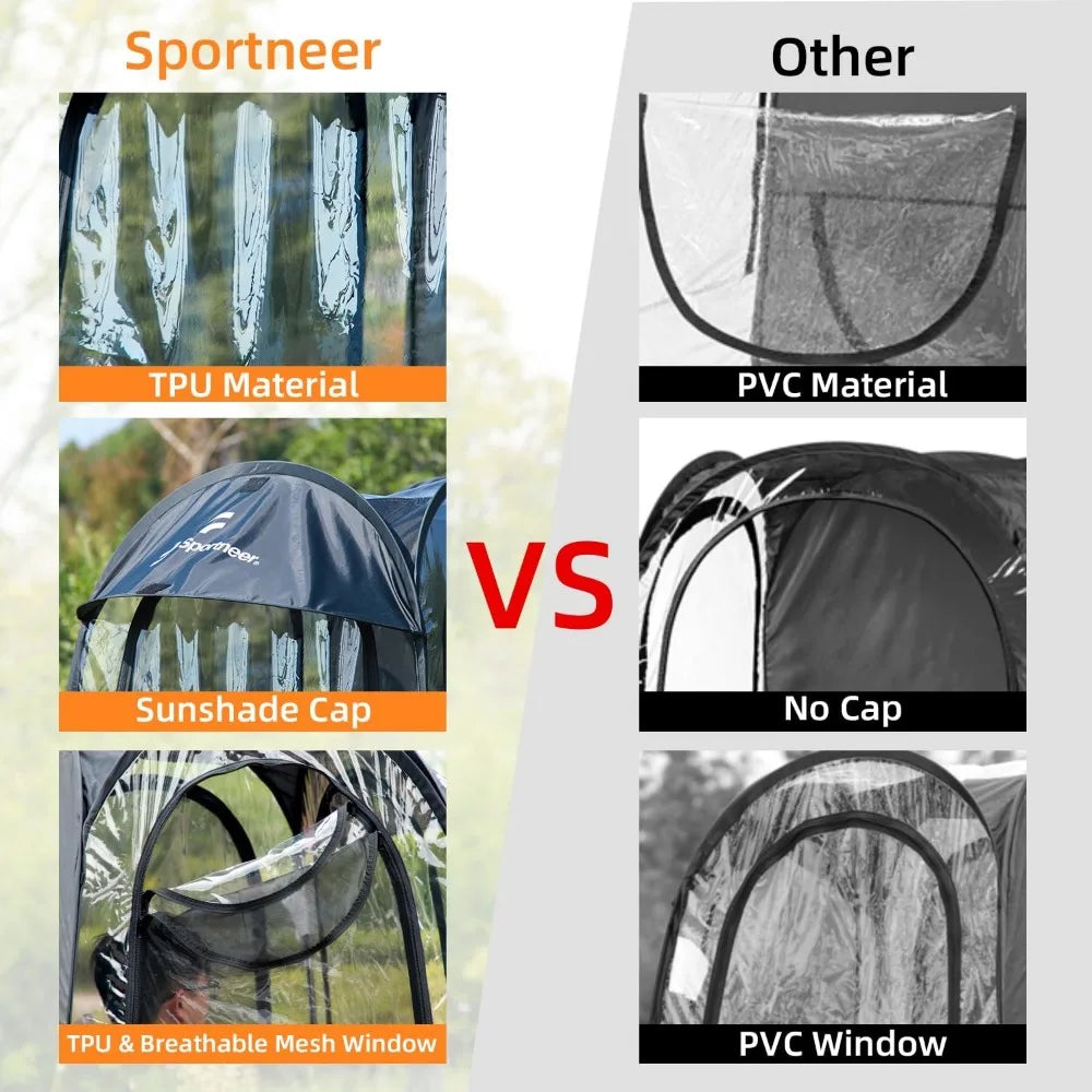 Compact 1-Person Pop-Up Shelter Tent with Enhanced Visibility for Cold Weather Outdoor Sports Activities - Lightweight and Porta