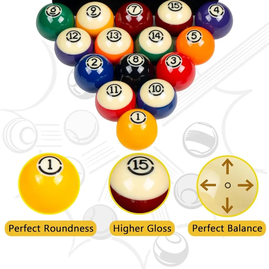 Premium Billiard Balls Pool Table Accessories 2-1/4 Regulation Size 16 Pool Balls Billiard Set