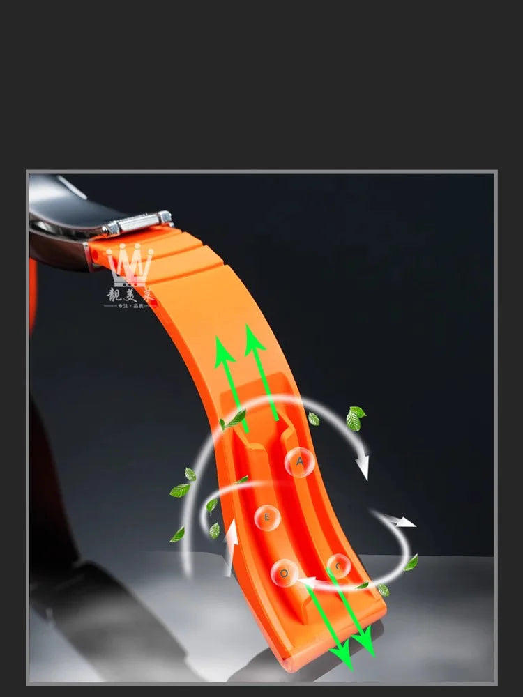 Seamless Metal End Link Curved End Rubber Watchband Accessories For TUDOR M79030N Strap 39mm 41mm Black Bay GMT Slider Buckle