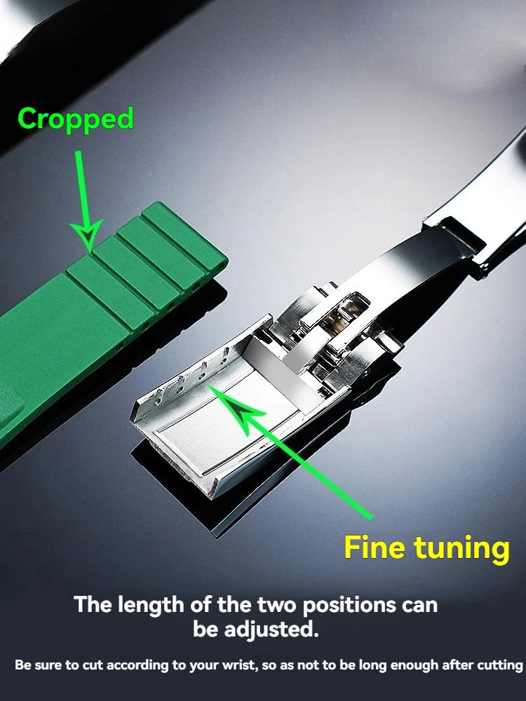 Seamless Metal End Link Curved End Rubber Watchband Accessories For TUDOR M79030N Strap 39mm 41mm Black Bay GMT Slider Buckle