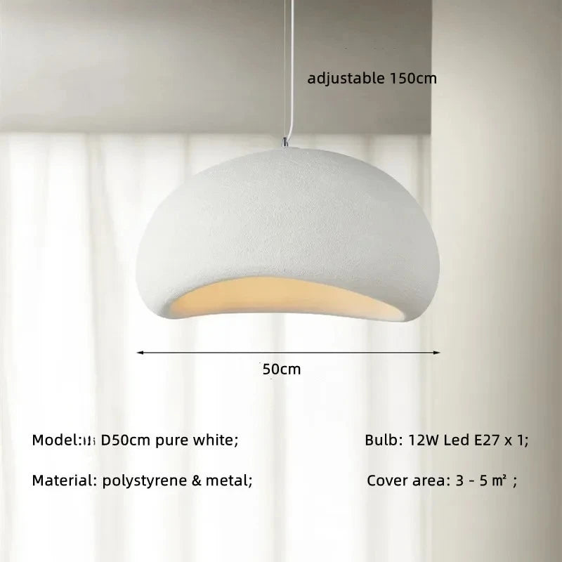 Nordic Wabi Sabi E27 Led Pendant Light Dining Room Simple Chandelier Lamp Cord Suspend Lamp for Restaurant Luminarias Fixtures