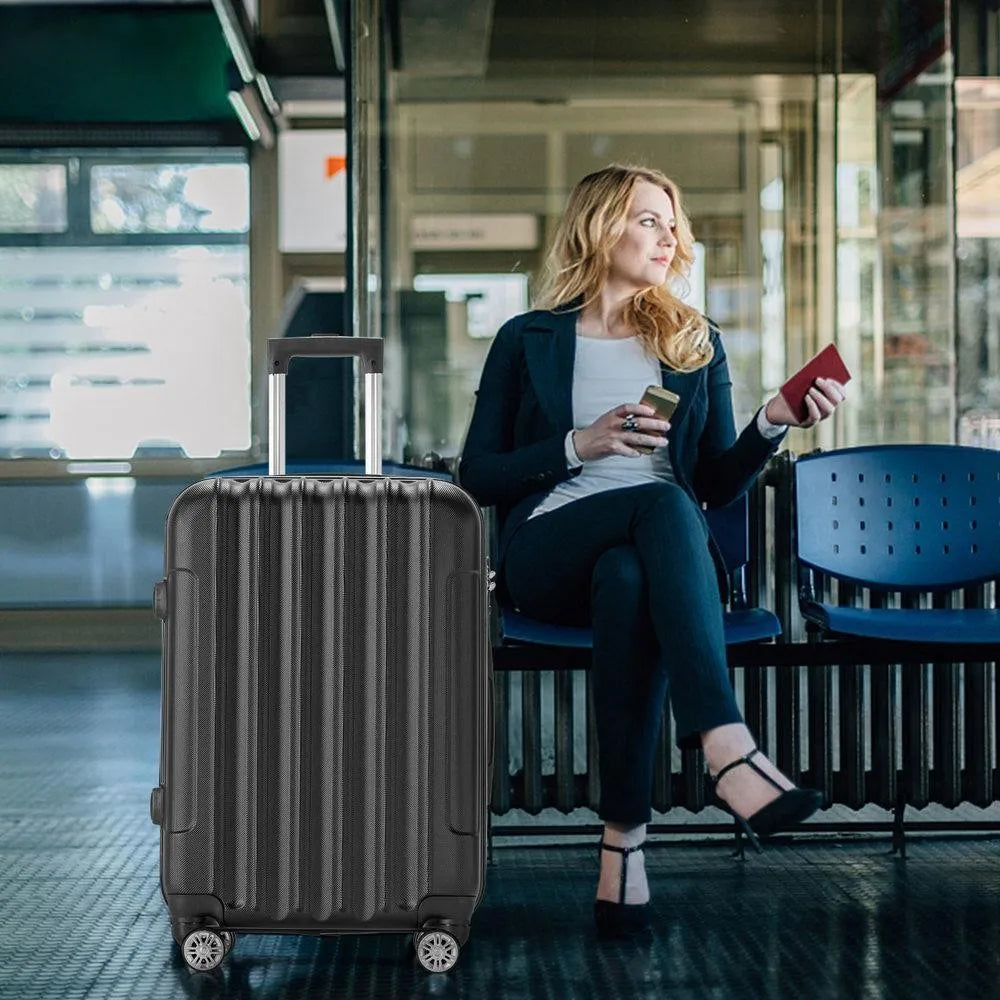 4 Piece Suitcase Luggage Set Hardside Suitcases with Wheels ABS TSA Lock