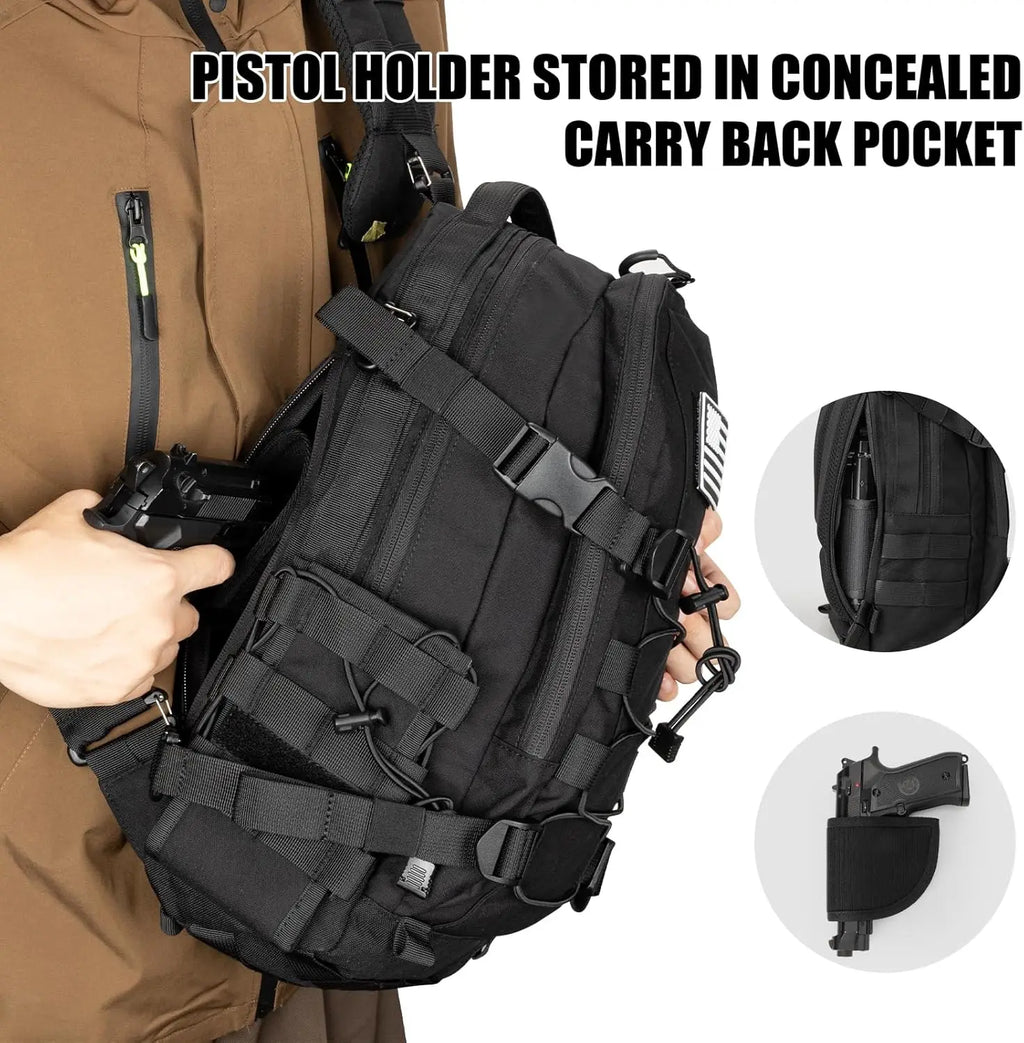 Tactical Sling Bag for Men: Everyday Carry Gear 12L EDC CCW Concealed Carry Sling Bag 2-in-1 Shoulder Bag Backpack