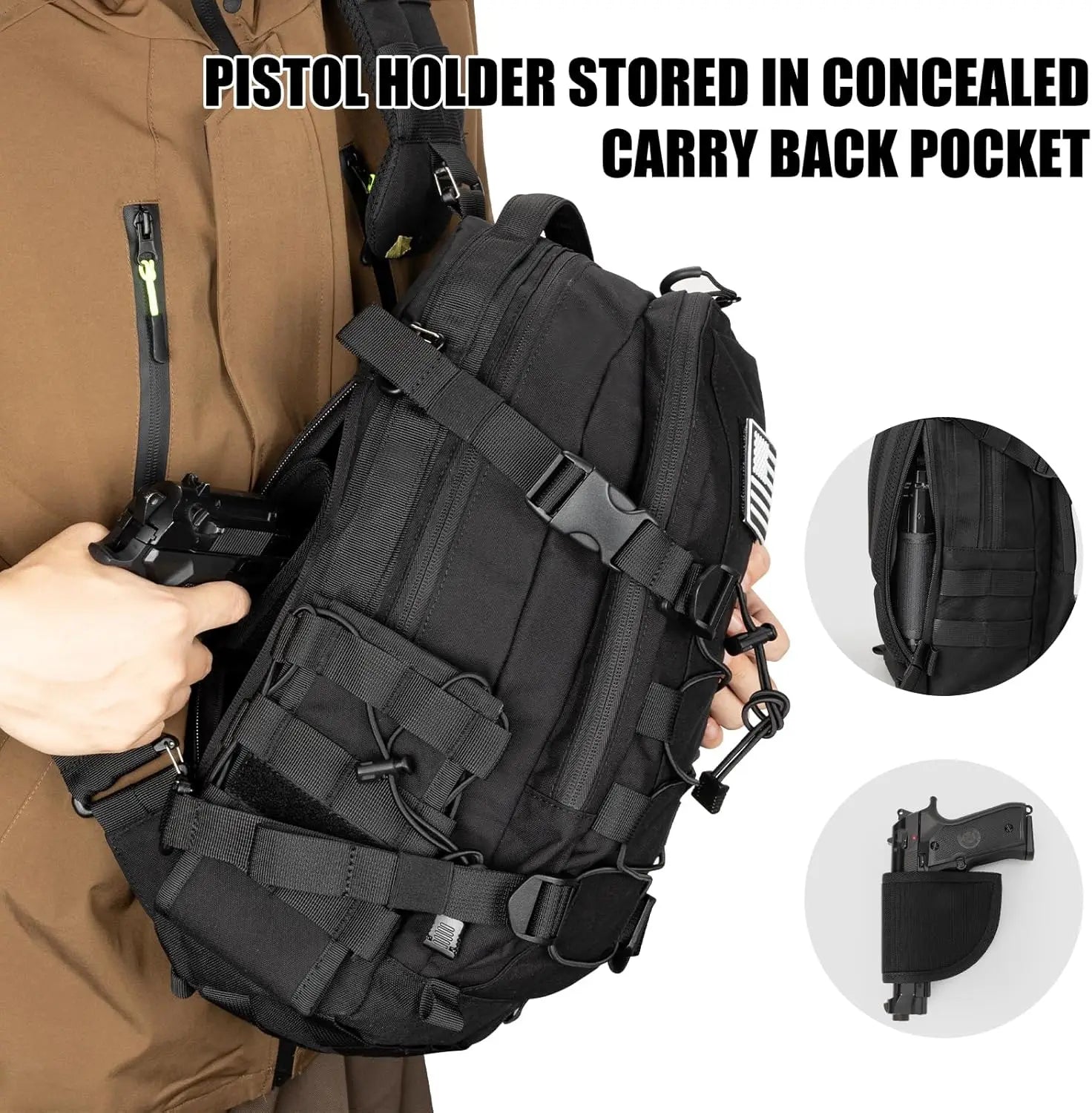 Tactical Sling Bag for Men: Everyday Carry Gear 12L EDC CCW Concealed Carry Sling Bag 2-in-1 Shoulder Bag Backpack