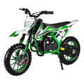 49cc 2-Stroke Kids Dirt Bike Gas Power Motocross, Off Road Mini Motorcycle, Pocket Motorbike with Front Rear Disc Brakes (Green)