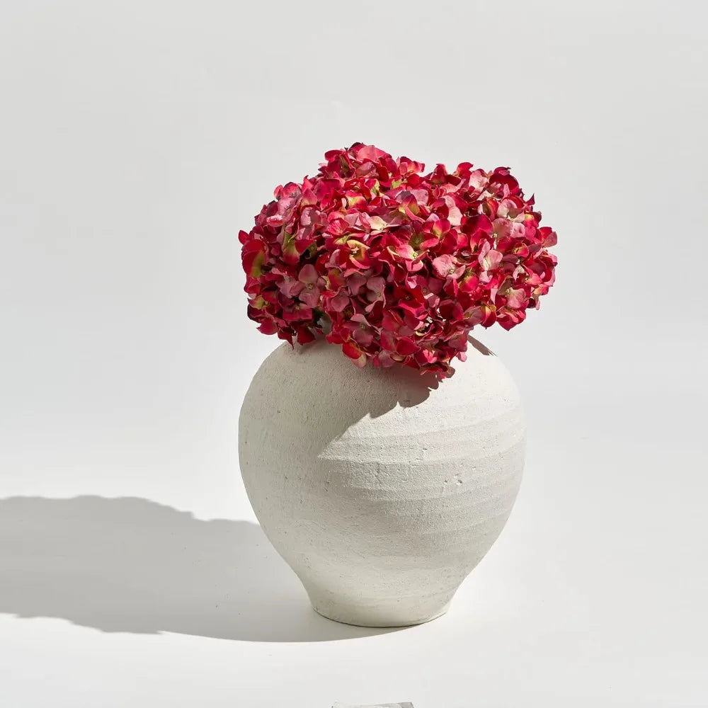 Large White Ceramic Zen Vase, 11 Tall Rustic Style, Terra Cotta Pitcher, Distressed Farmhouse Decor, Pottery Art, Long Tail Home