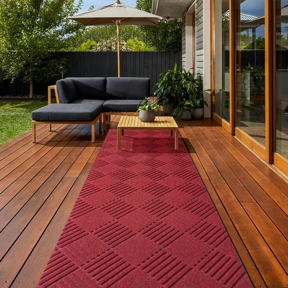 LITA Solid Plain Rubber Backed Non Slip Hallway Stair Runner Rug Carpet Durable Large Front Door Mats Indoor Entrance Mat