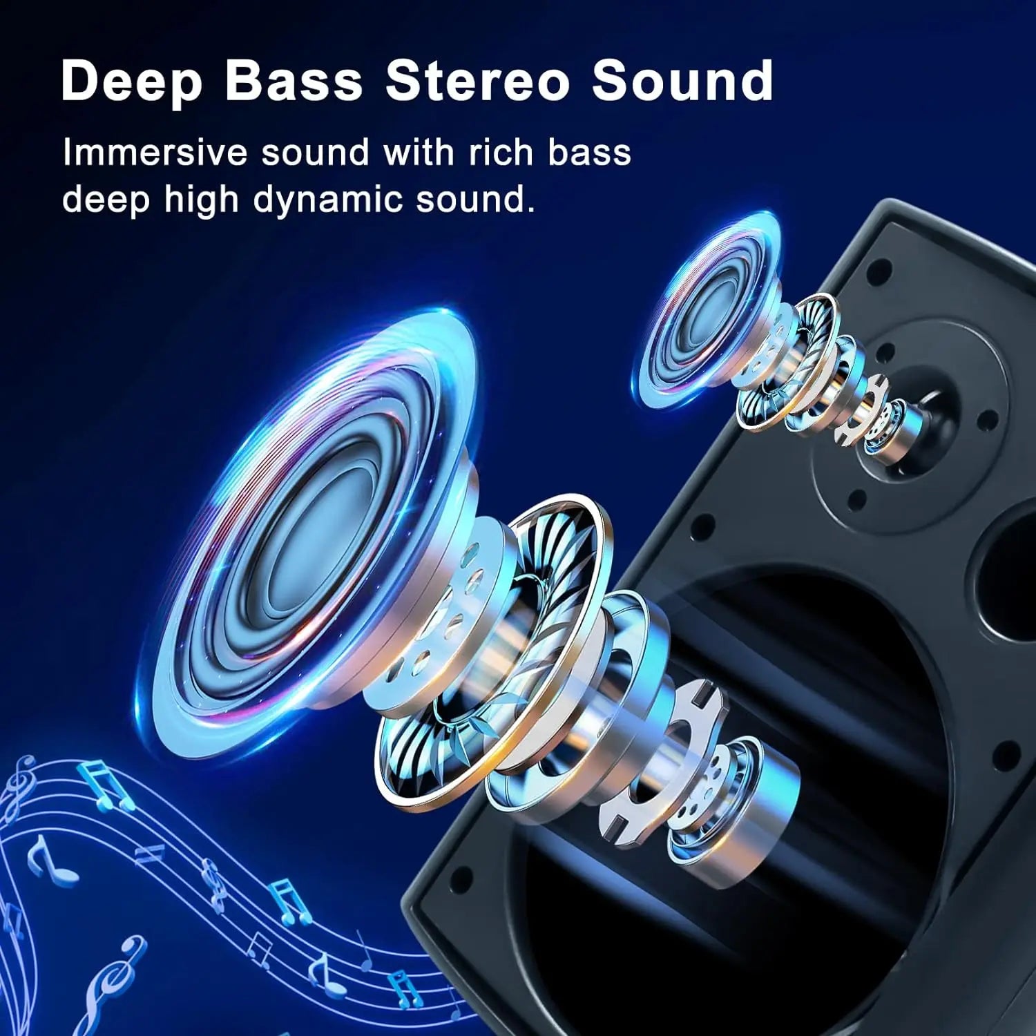 Herdio 800W 6.5 Inch Outdoor Waterproof Bluetooth Speakers HD Digital Stereo Effect Wall Mounted Sound System For Patio 2 Pairs