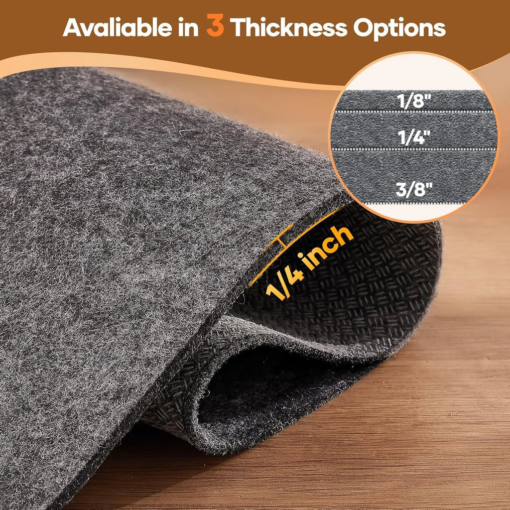 Non-Slip Cushioned Rug Pad, 8x10 Ft, Felt and Silicone Backing for Hardwood Floors, Anti-Skid Mat