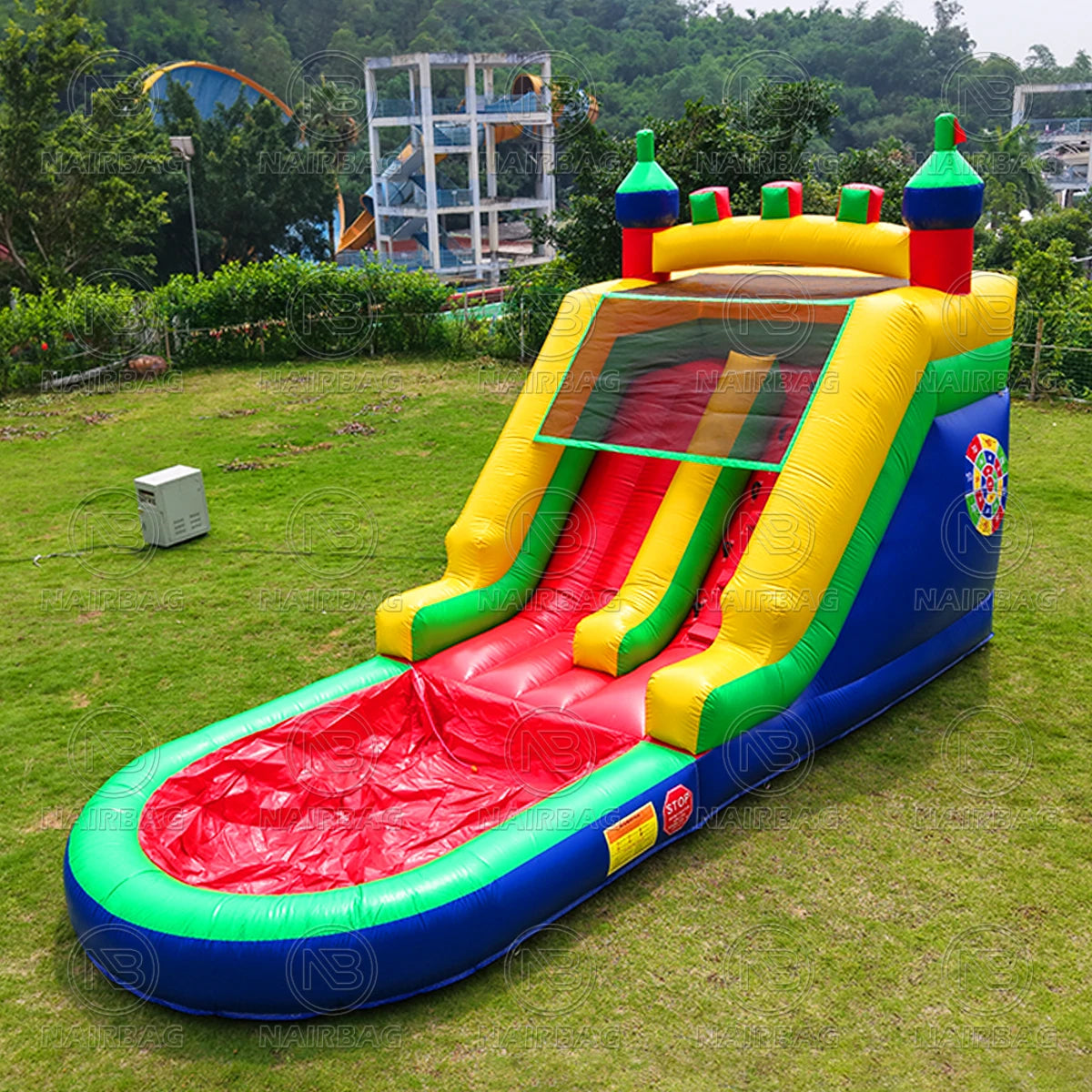 NAIRBAG Giant Commercial Pvc Inflatable Castle Bounce House Water Slide For Kids Party Children's Playground Water Game Wet Slid