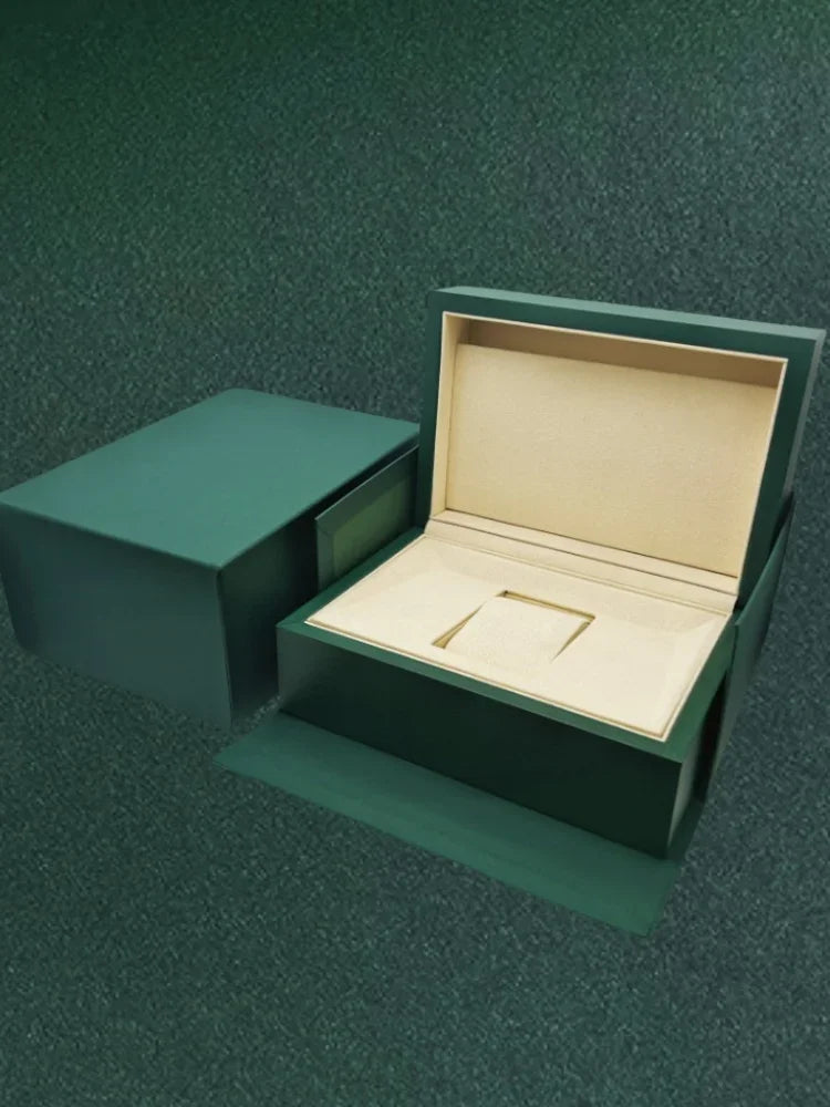 New Green Wooden Single Watch Display Case Bracelet Storage Organiser Box for Valentine Day Birthday Microfiber flannel No Logo