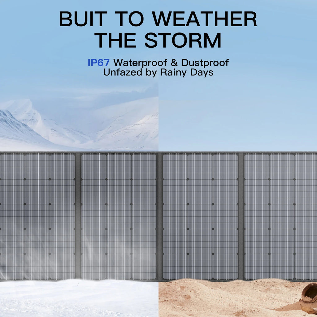 MHPOWOS 400W 220W 110W Lightweight Portable Solar Panel, Foldable Solar Panel for Outdoor Activities, IP67 Waterproof for RV