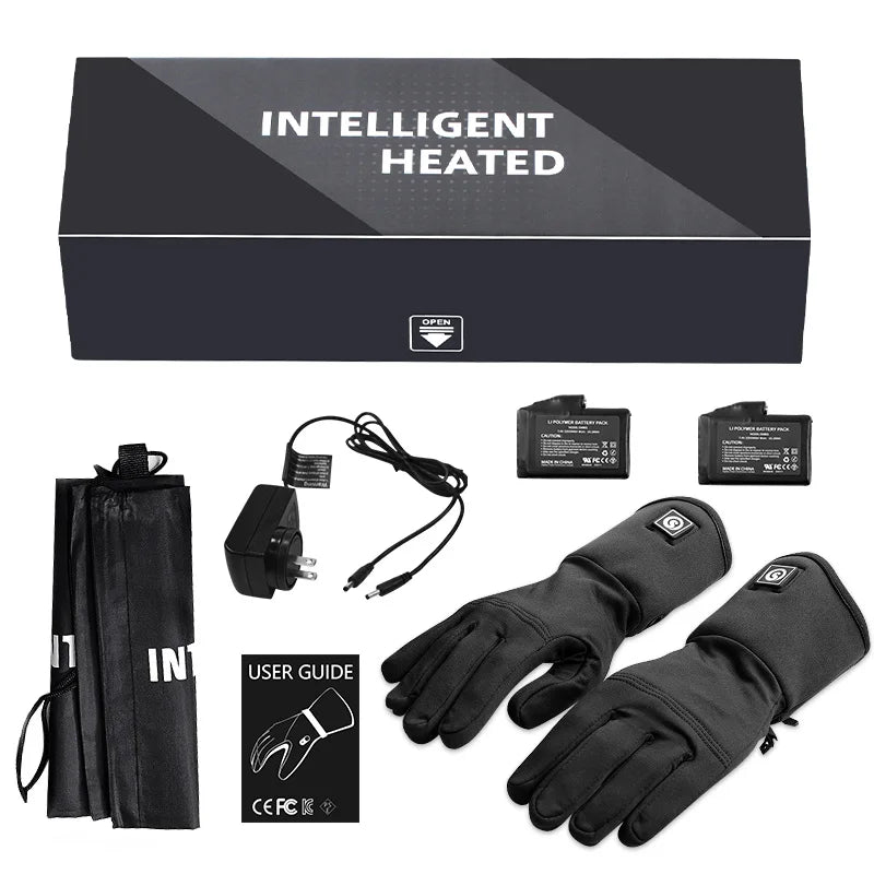 Winter Rechargable Electric Heated Skiing Gloves Touch Usb  Liner Cycling Thermal Gloves Battery Warm Men Women 2022