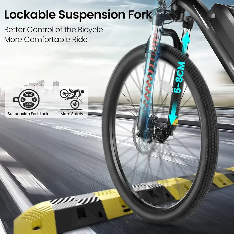 26" Electric Motorcycles Mountain E Bike for Adults, 700W Peak Motor Ebike 22Mph 38Miles 10.4AH 15.6AH Adults Electric Bicycle