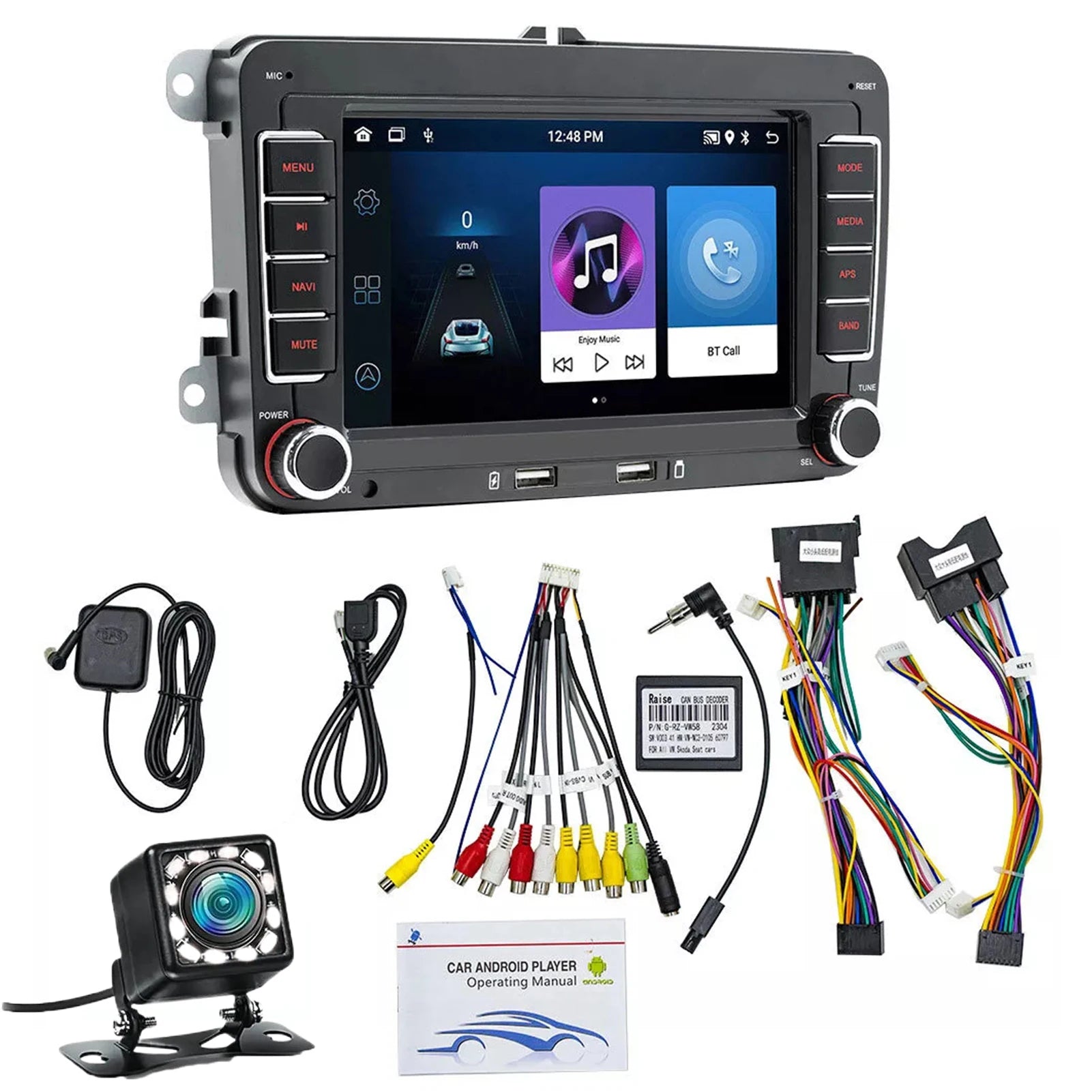 HD Car Radio With CANBUS Dash Cam Function WI-FI And Steering Wheel Learning CANBUS Included 1+16G