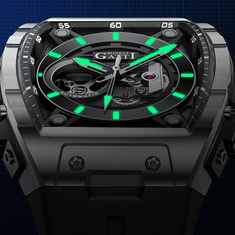 BONEST GATTI men's Watch Fully automatic mechanical type men's watch as a gift for your boyfriend mechanical wristwatch men's wa