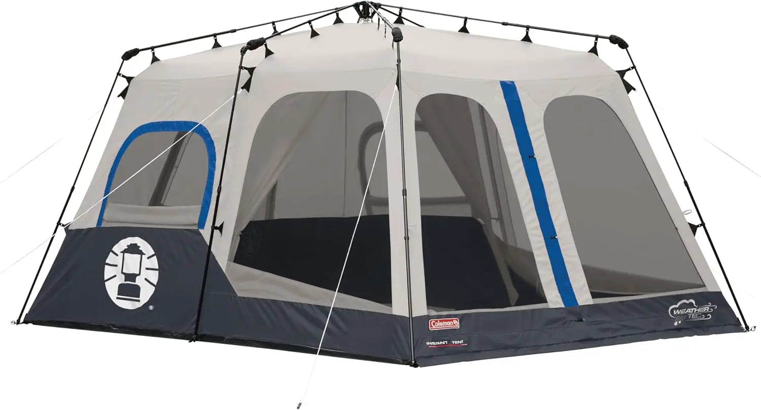 Instant Camping Tent with 1-Minute Setup, Large Family Tent with Pre-Attached Poles, Air Vent, & Carry Bag, Sets Up in About