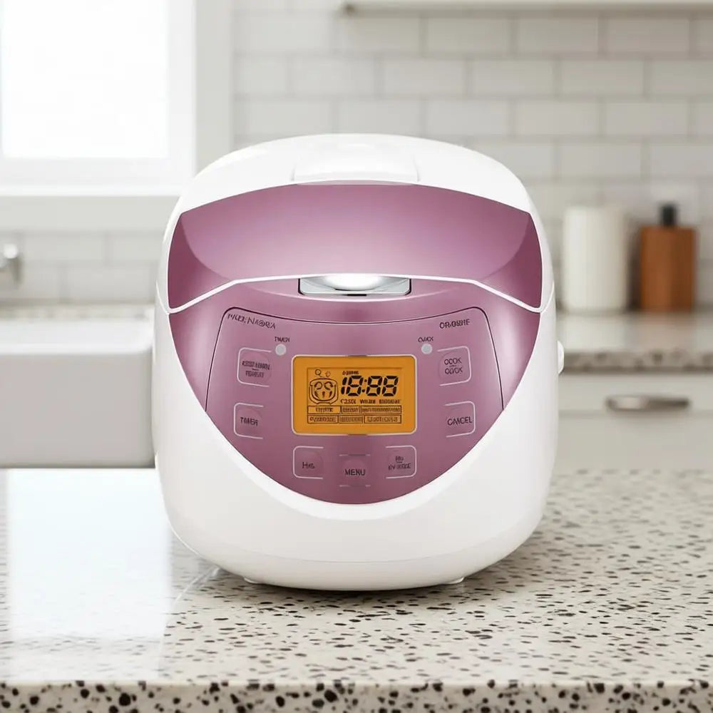 6 Cup Uncooked / 12 Cup Cooked Rice Cooker with Delay Timer, Keep Warm Setting, and Non-Stick Inner Pot, Pink
