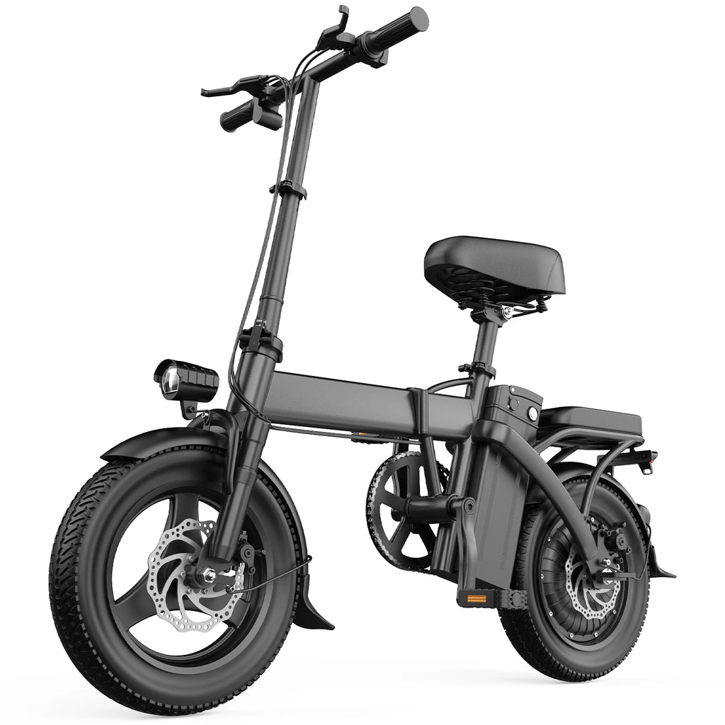 14'' Adult 500W Peak Motor Mini Folding Electric Motorcycle E Bike Electric Bicycle 19.9Mph 10.4AH 15AH Electric EBike for Adult