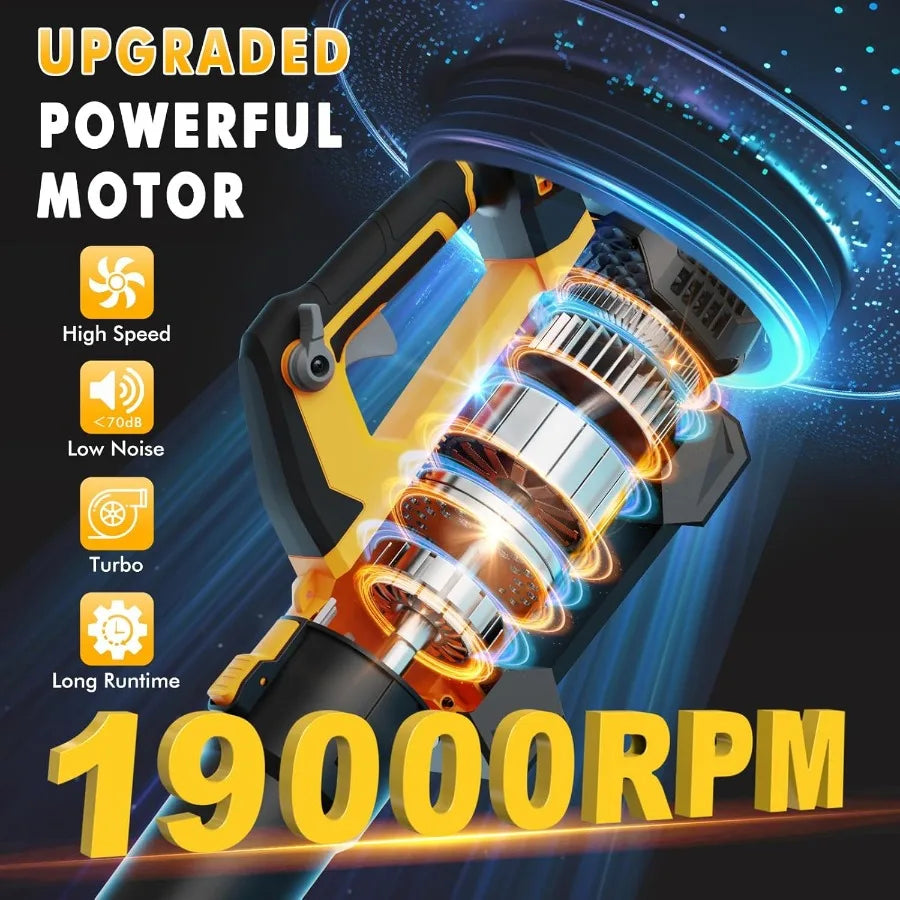 Cordless Leaf Blower Upgraded 630CFM 160MPH 21V Powerful Electric Outdoor Garden Tool with 2 x 4.0Ah Batteries and Charger for