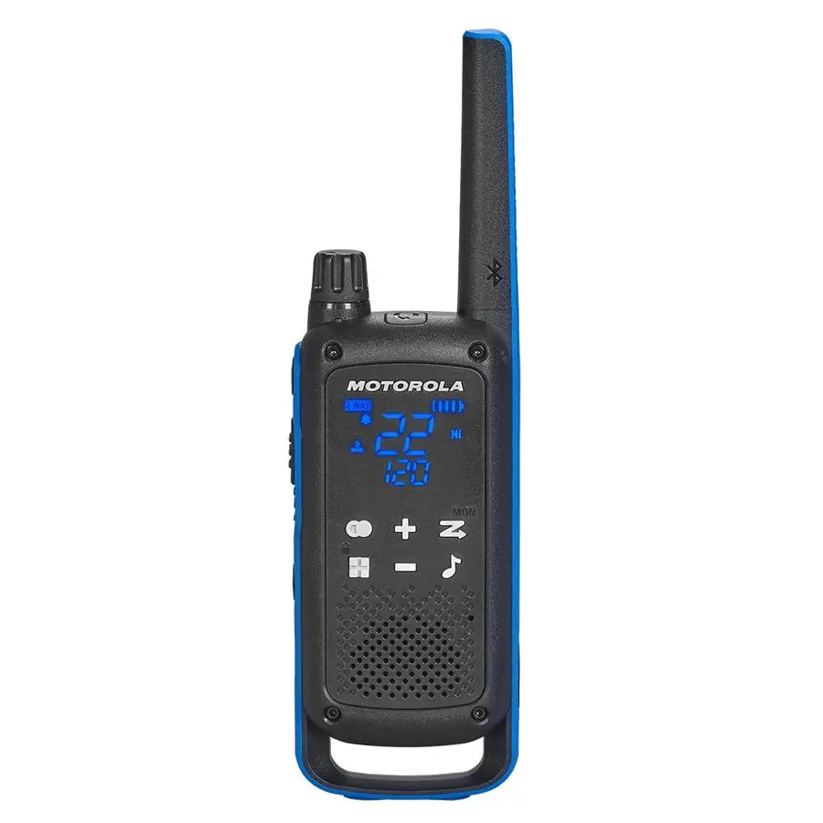 Portable FRS, T802, Talkabout, TwoWay Radios Waterproof IP54 Walkie Talkie Emergency Preparedness, Rechargable, 22 Channel, 35 M